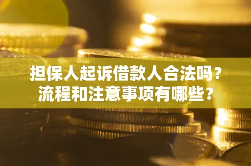 武汉担保人起诉借款人合法吗？流程和注意事项有哪些？