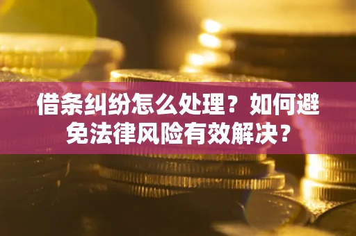 武汉借条纠纷怎么处理？如何避免法律风险有效解决？