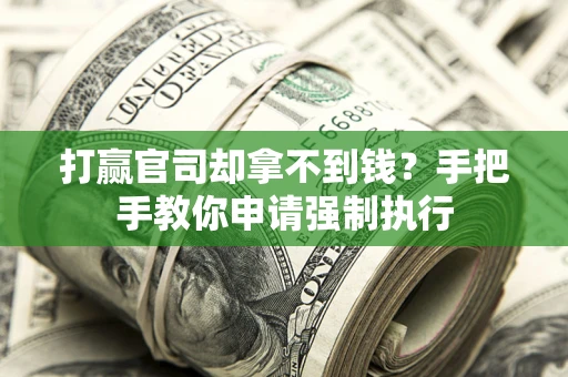 武汉打赢官司却拿不到钱？手把手教你申请强制执行