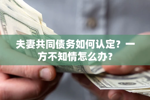 武汉夫妻共同债务如何认定？一方不知情怎么办？