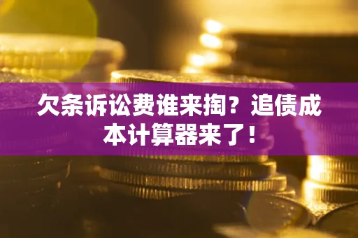 武汉欠条诉讼费谁来掏？追债成本计算器来了！