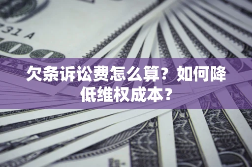 武汉欠条诉讼费怎么算？如何降低维权成本？