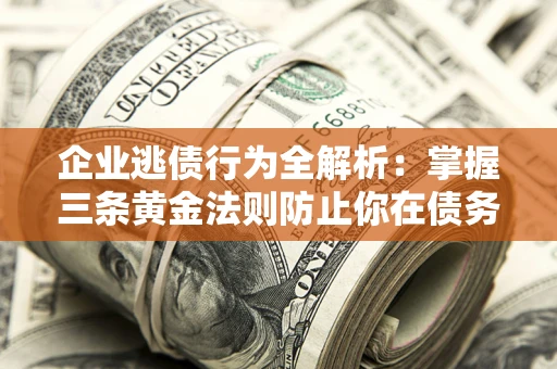 武汉企业逃债行为全解析：掌握三条黄金法则防止你在债务乱局中“踩雷”