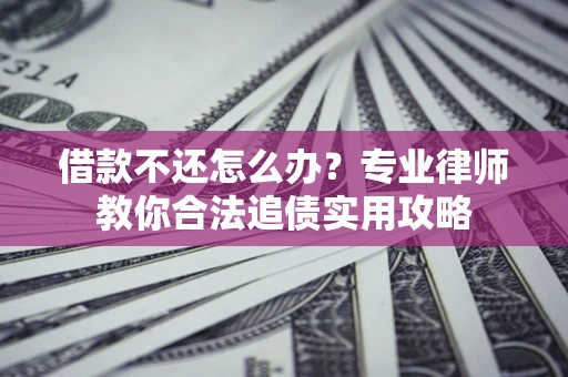 武汉借款不还怎么办？专业律师教你合法追债实用攻略